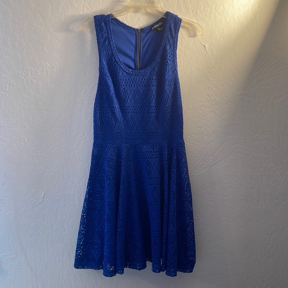 Express Blue Lace Dress